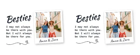 Modern Besties Quote Personalized Photo BFF Coffee Mug, design view