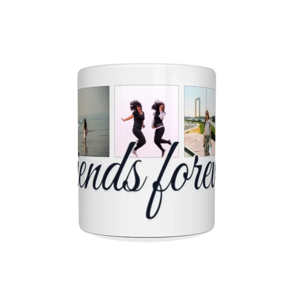 Friends Forever Photo Collage | Bestie Coffee Mug, front view