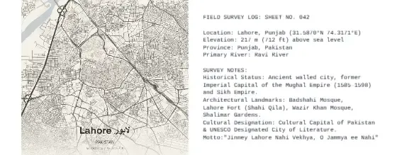 Lahore City Map Mug – Gazette &amp; Cartographer Edition, design view