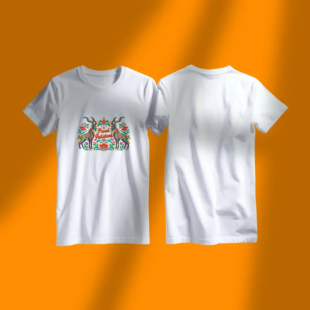 Proud Pakistani – Markhor Truck Art T-Shirt, window light view