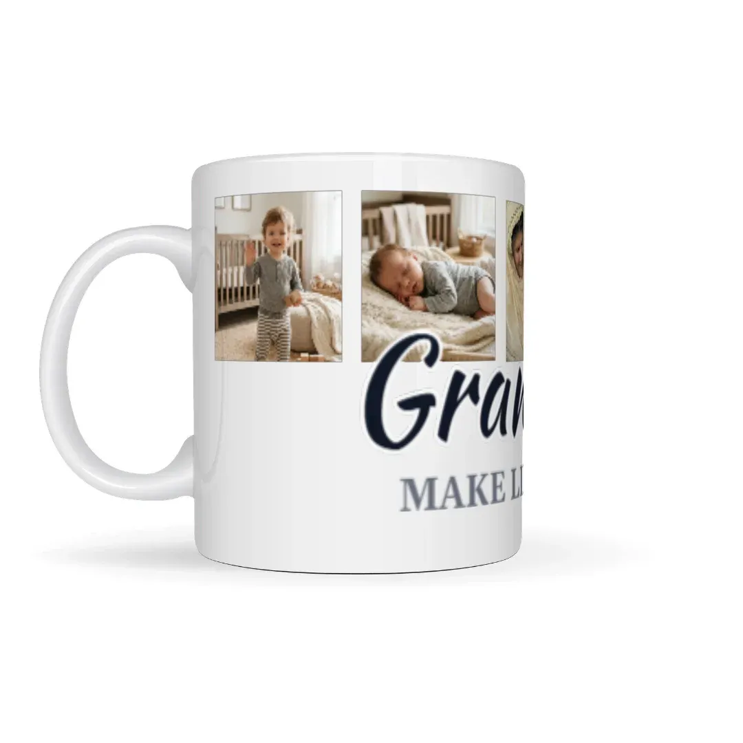 Grandkids Make Life Grand - Multi Photo Mug, left view