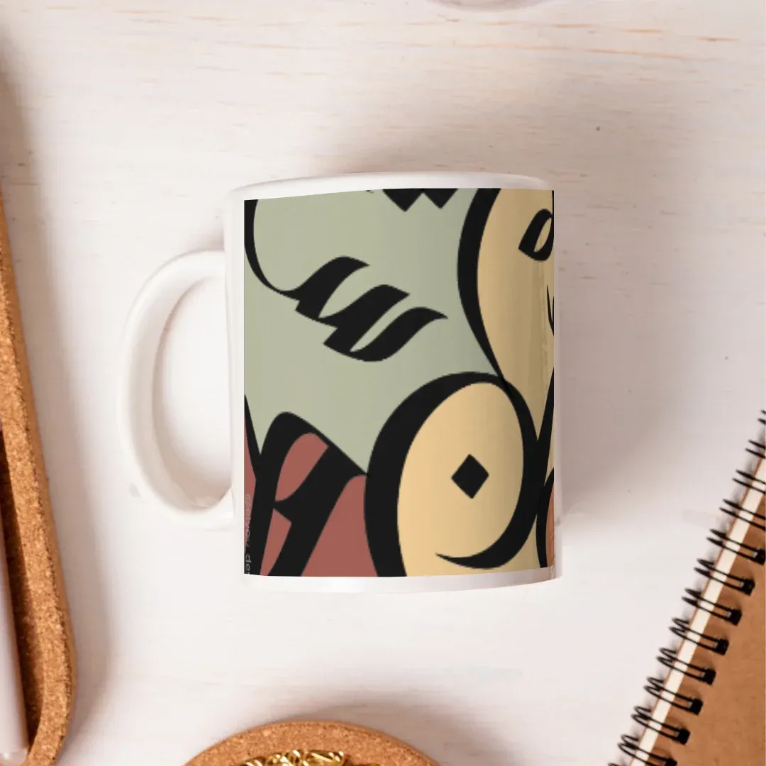 Arabic Caligraphy Art, flat lay view