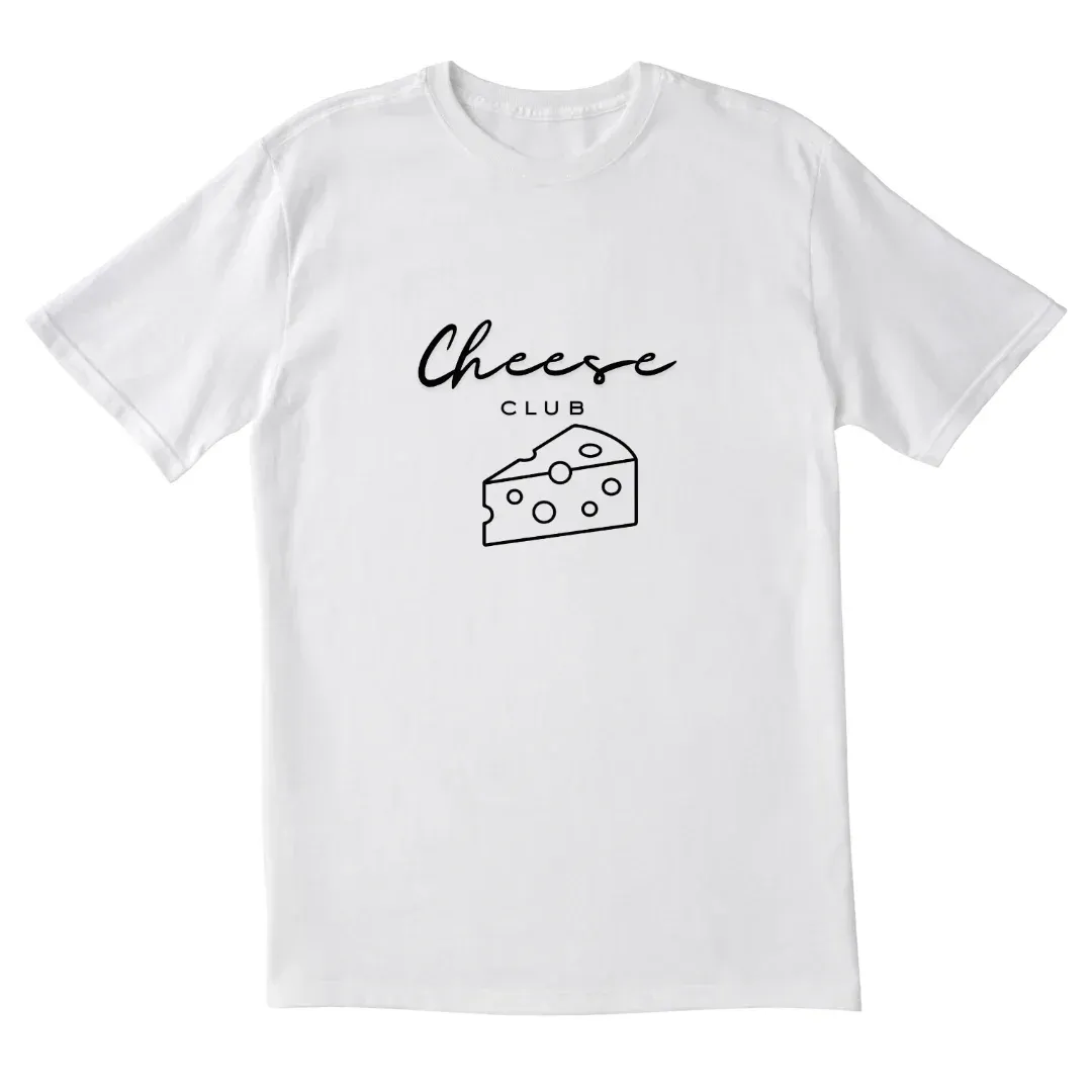Cheese Club - Minimalist Trendy Tee, on a t-shirt