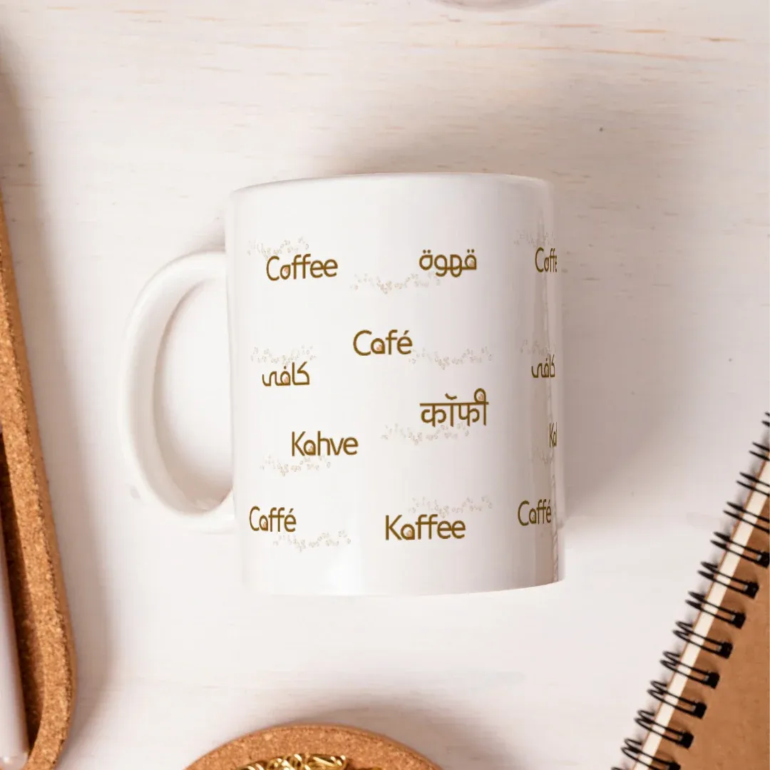 Coffee Mug - Multiple Languages, on a mug