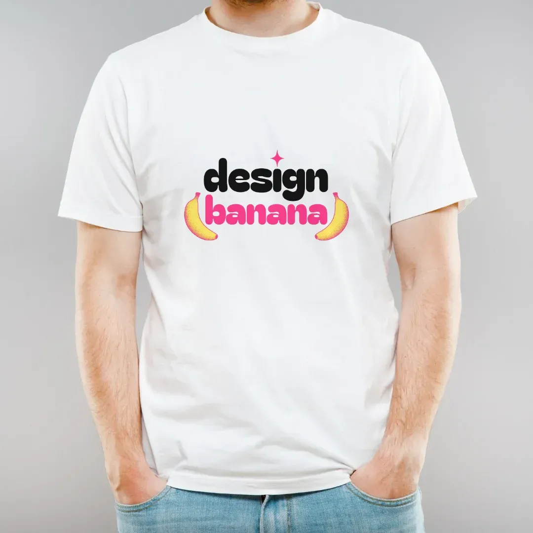Design Banana Classic Tee - White, on a t-shirt