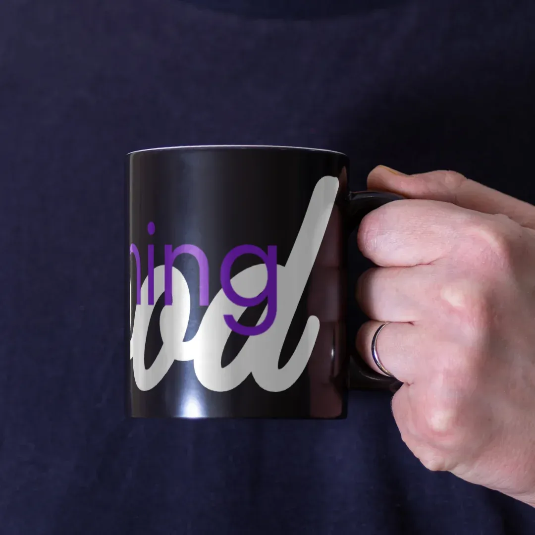 Good Morning Mug - Premium Black, in hand view