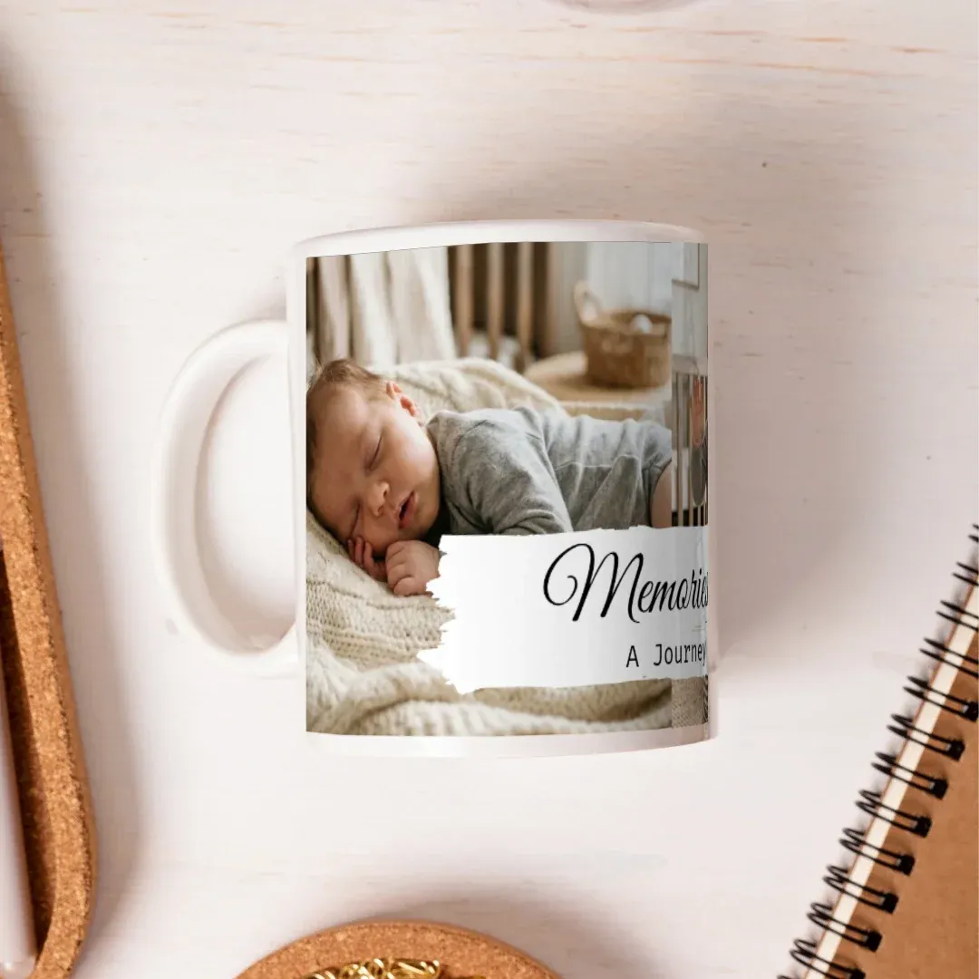 Journey Through Time - Photo Mug, flat lay view