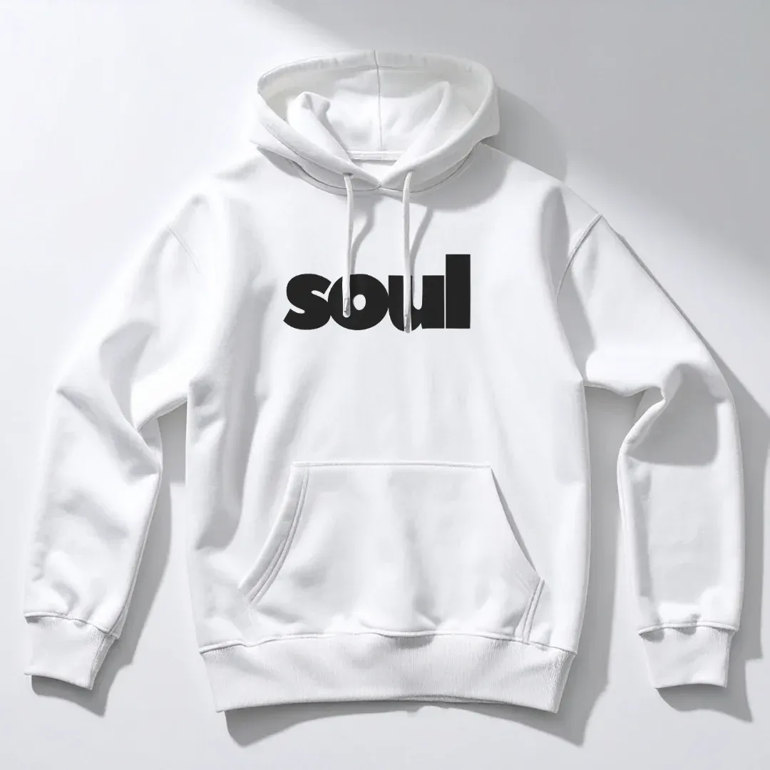 SOUL – Bold Minimalist Typography Streetwear, on a hoodie